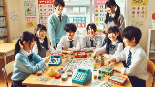 お金の勉強をする小中学生