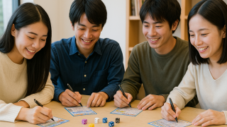 紙ペンゲームを遊ぶ日本人大学生